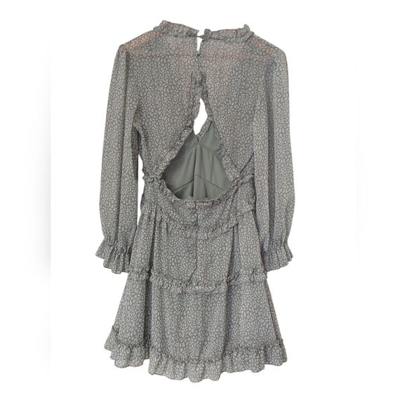 Green And White Print Dress - Picture 2 of 3